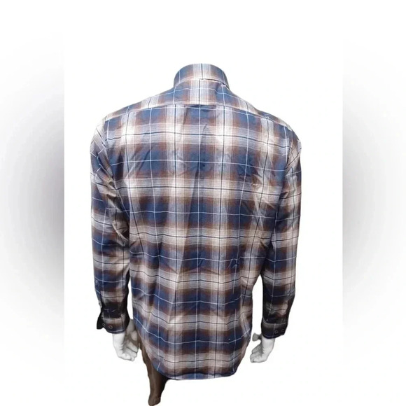 Daniel Hechter Brown  Plaid Long Sleeve Shirt Top Size Medium - Picture 2 of 15
